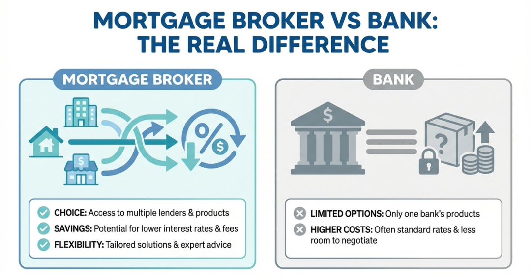 Mortgage broker vs bank in Sydney explained visually